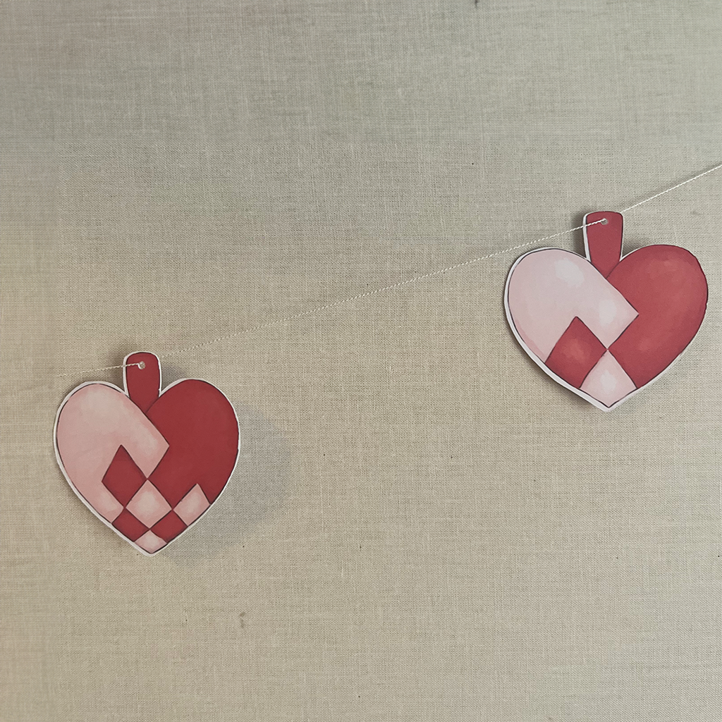 Julehjerter på snor