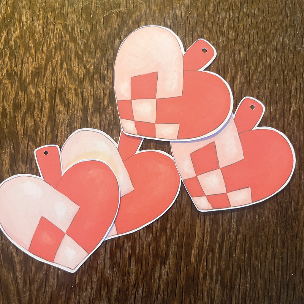 Julehjerter på snor